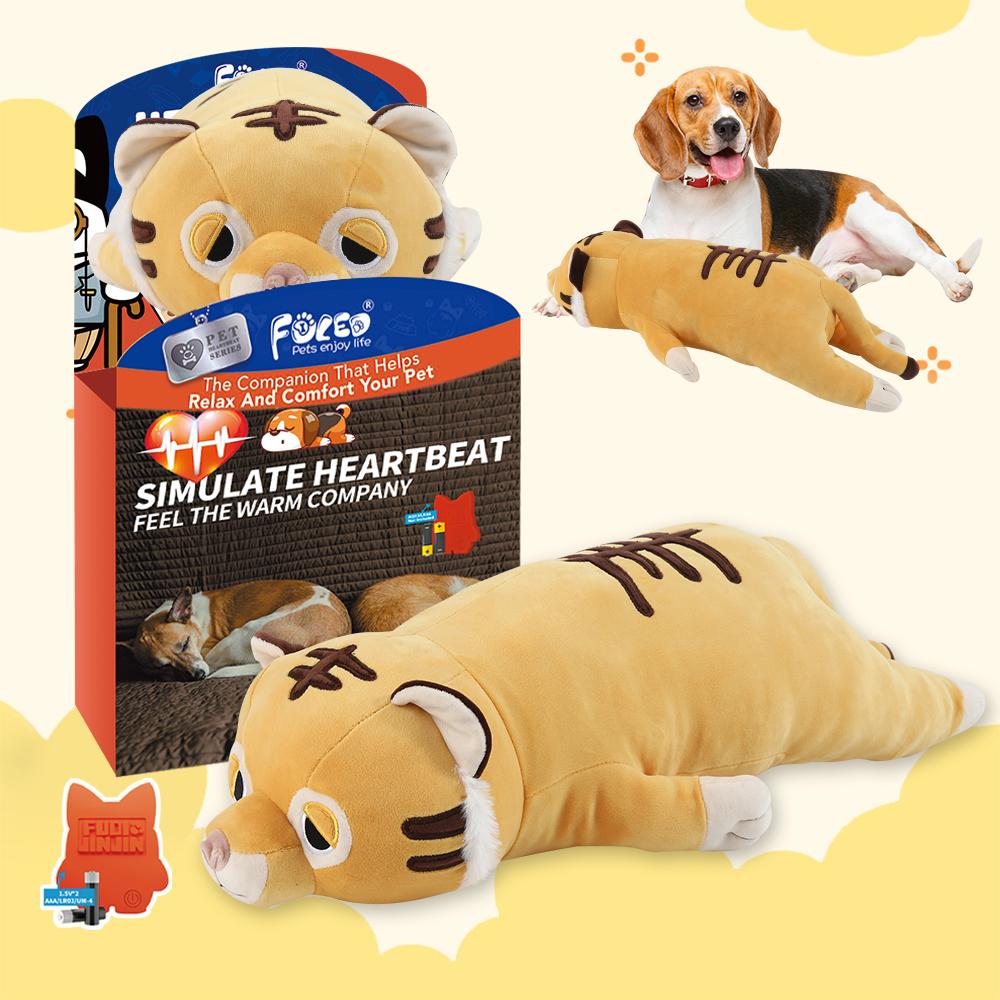 

PETFULED игрушка Lucky Tiger Puppy Heartbeat. Игрушка для щенков с сердцебиением Успокаивающая помощь для снятия стресса у собак Мягкая игрушка с сердцебиением у щенков