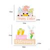 Easter Table Decorations, 2Pack Wooden Furnishings Tabletop Centerpieces Spring Signs