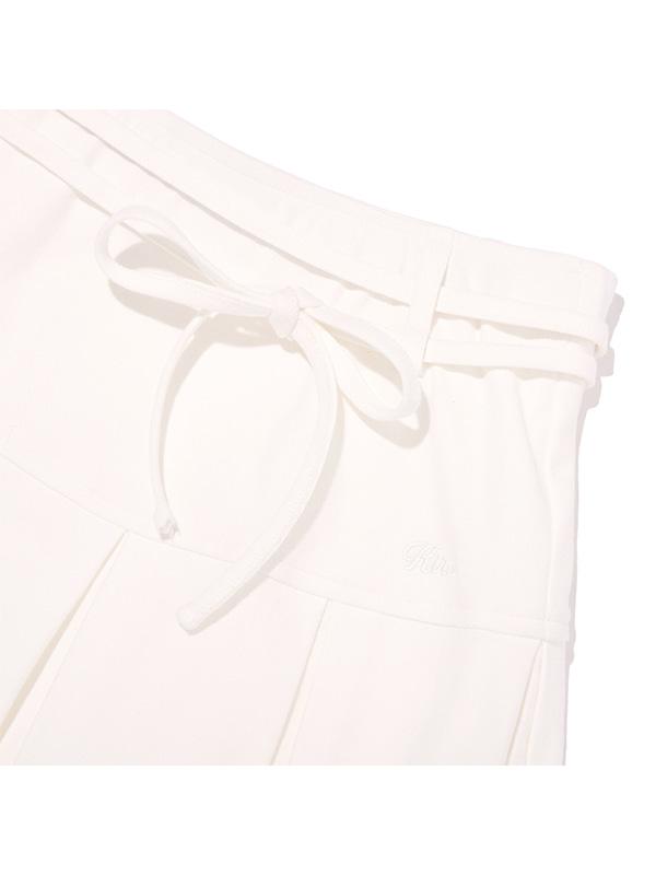 Kirsh Ribbon Point Pleated Skirt Pants [White]