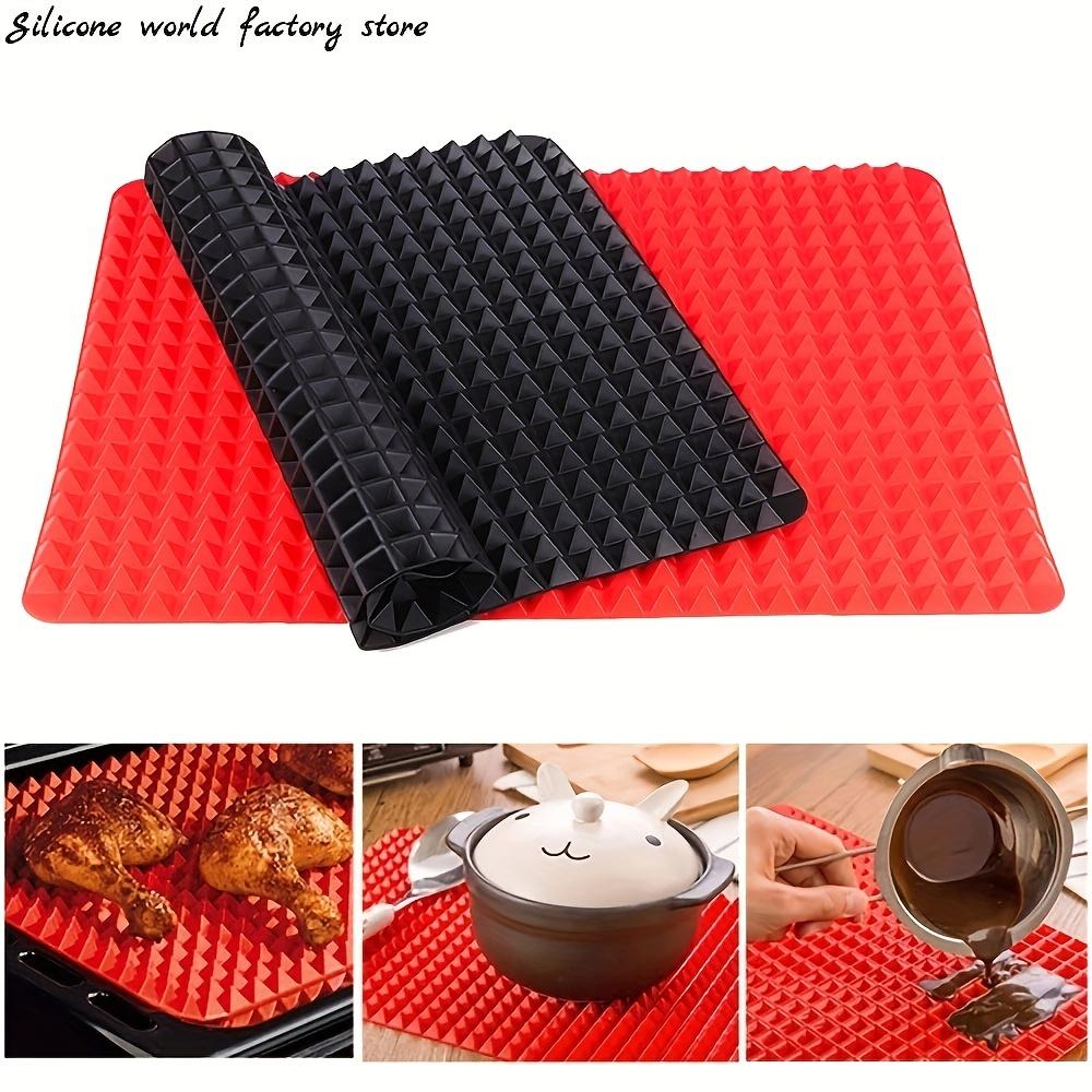 Non-Stick Silicone Baking Mat 16*11in Pyramid Cooking Mat BPA Free Pan For Baking Microwave Oven Easy Cleanup Roast Chicken Mat