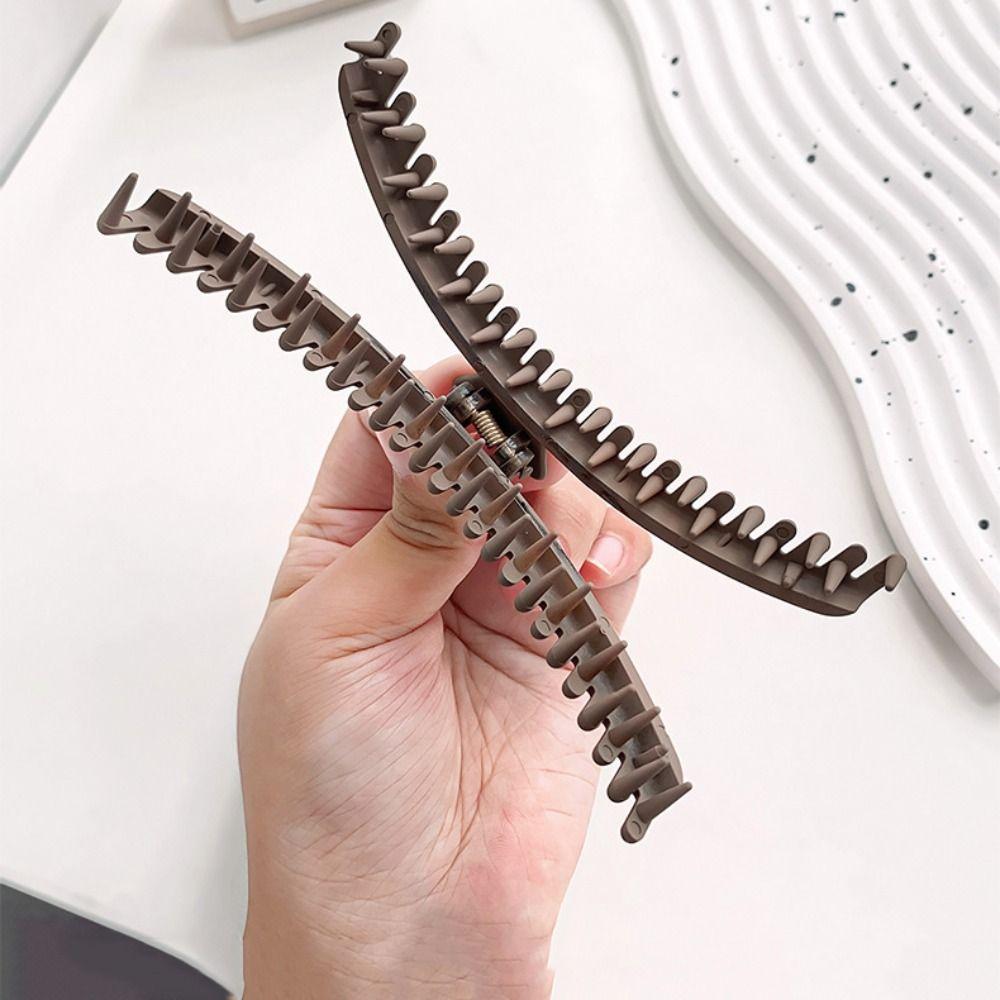 Large Thin Shark Clip Solid Color Geometric Hair Claw Temperament Matte Claw Clip  Girls