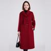 Fengxun Women's 100% Wool Scarf Collar Long Coat