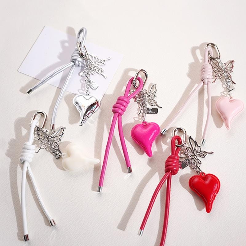 Fashion Keychain Phone Charm Stylish Heart Bag Pendant Keyring Stylish Bags Accessory for Backpack and Purse Handbag