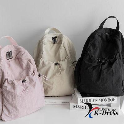 String Nylon Zipper Mini Backpack (3 Colors)