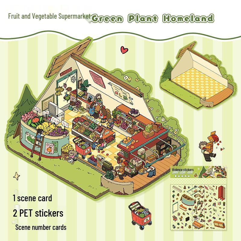 Yi Lan Landscaping Large 3D Stereo Miniature DIY Journal Stickers