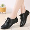 Spring New Korean Style Wear-Resistant Flat White Shoes Lace Up Round Toe Casual Non-Slip Women's Shoes