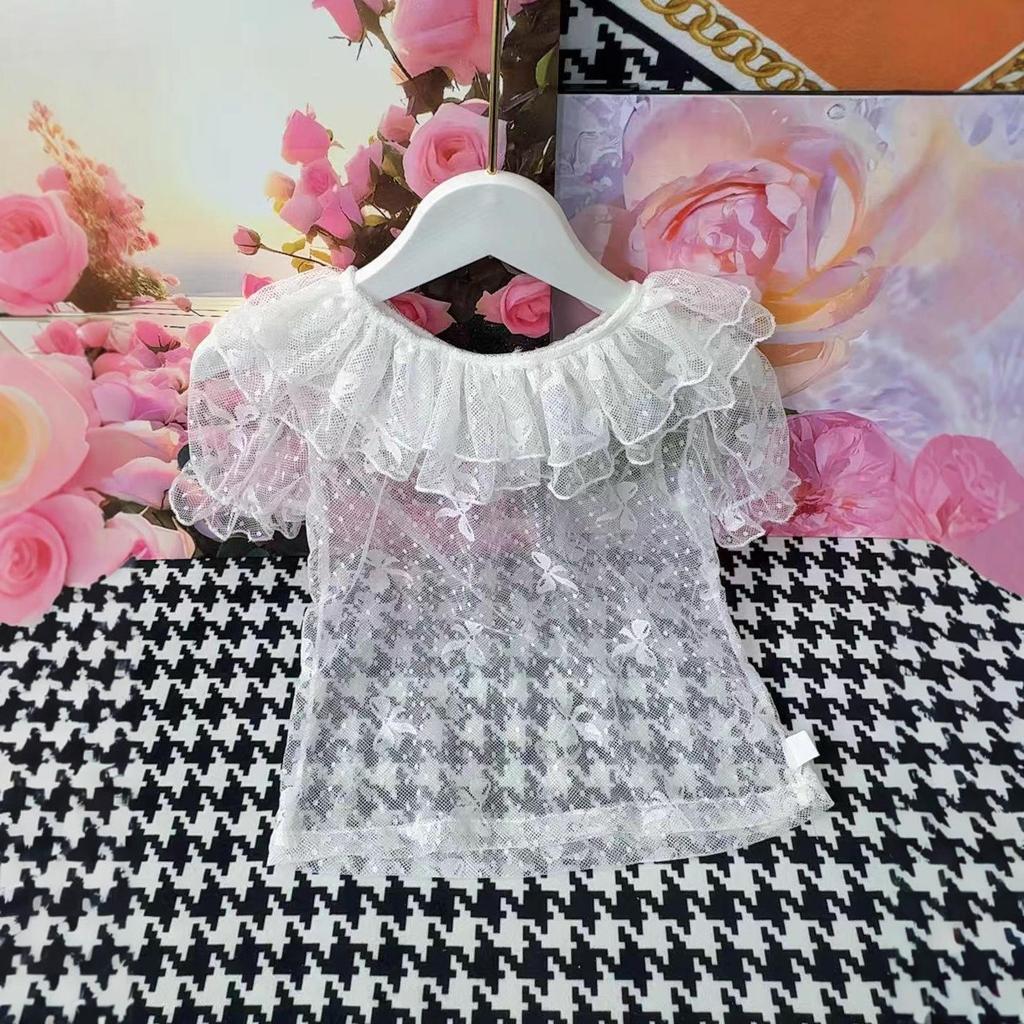 Lolita Spets Dubbla Lager Babydoll Sommartopp för Flickor