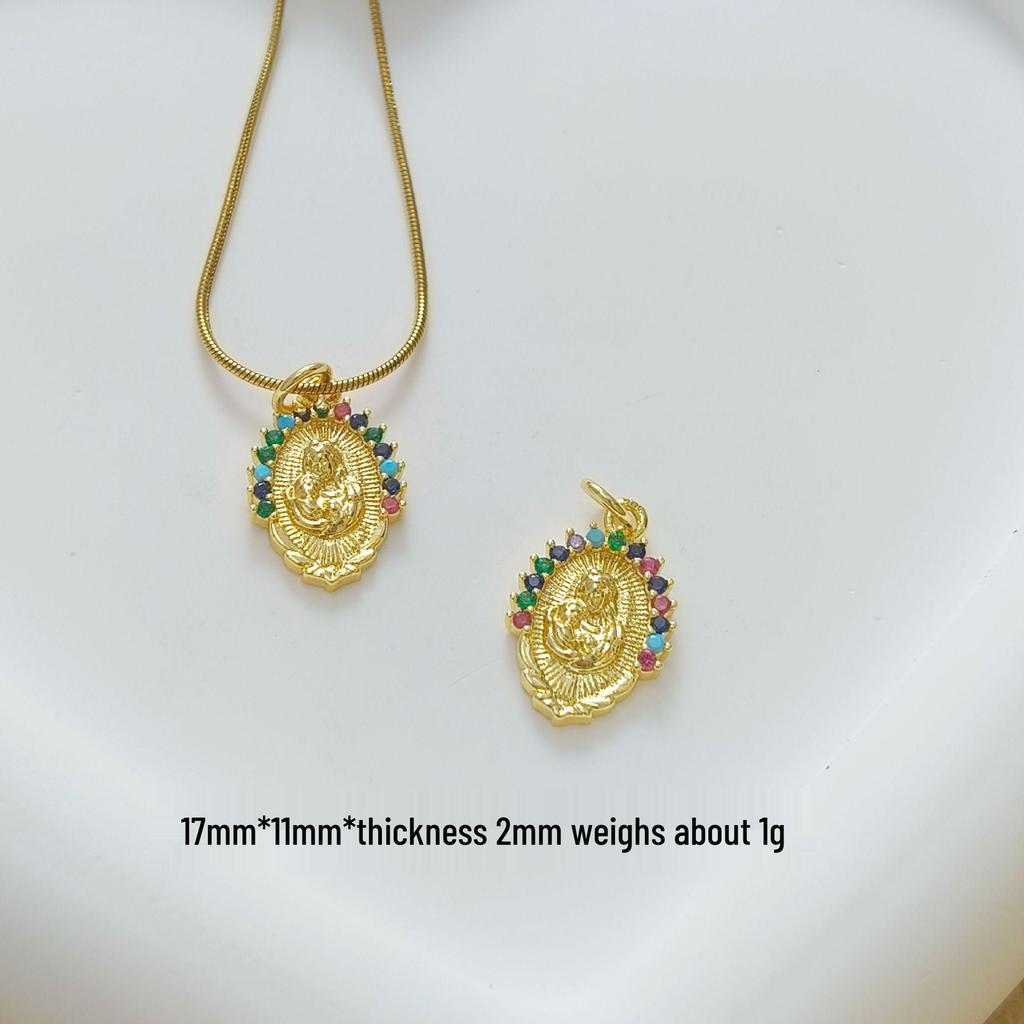 Hot New Gold-Plated Virgin Mary Pendant Necklace - Temperamental Sparkling Handmade Accessory