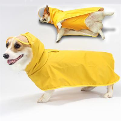 Imperméable pour chien imperméable en PU souple et respirant pour petit chien Manteau de pluie à capuche pour chien avec capuchon transparent pour protéger le ventre
