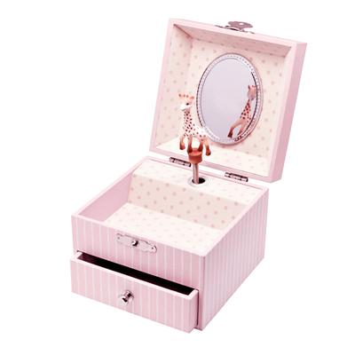 Sophie the Giraffe Jewelry Box with Music (Baby Pink - Glow-in-the-Dark) Musical Gift, Birthday Gift, Baby Gift, Stylish Toy, Trousselier
