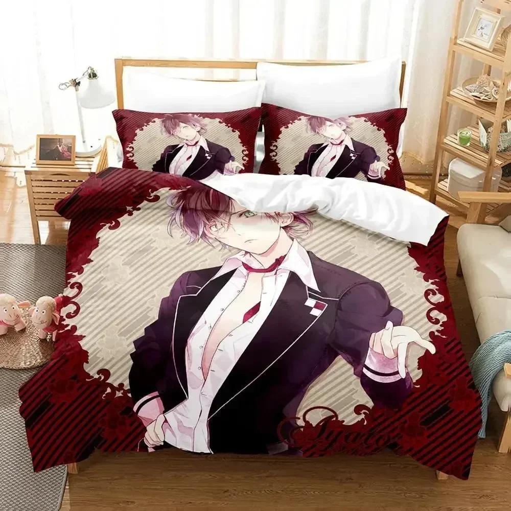 

Comforter New Diabolik Lovers Bedding Set Printed With Bed Soft Queen King Size Bedclothes Home Adult Kid Bedroom Comforter (quilt)-EU Single(135*200cm)3pcs