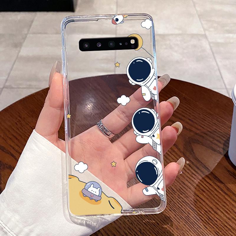 Casing For Samsung Galaxy S10 5G 6.7" SM-G977U G977N G977B Case Aesthetic Fashion Cute Cat Transparent Soft Silicone Back Cover