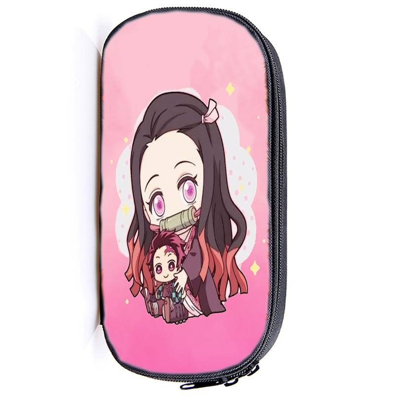 Demon Slayer Kamado Tanjirou Pencil Case Nezuko Boys Girls Kids Zenitsu Kimetsu No Yaiba Pencil Box Students Anime Pen Bags Children Gifts