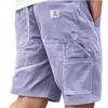 Herren Vintage Cord Cargoshorts, Modische Mehrzwecktaschen Gesticktes Etikett Lässige Kurzhosen