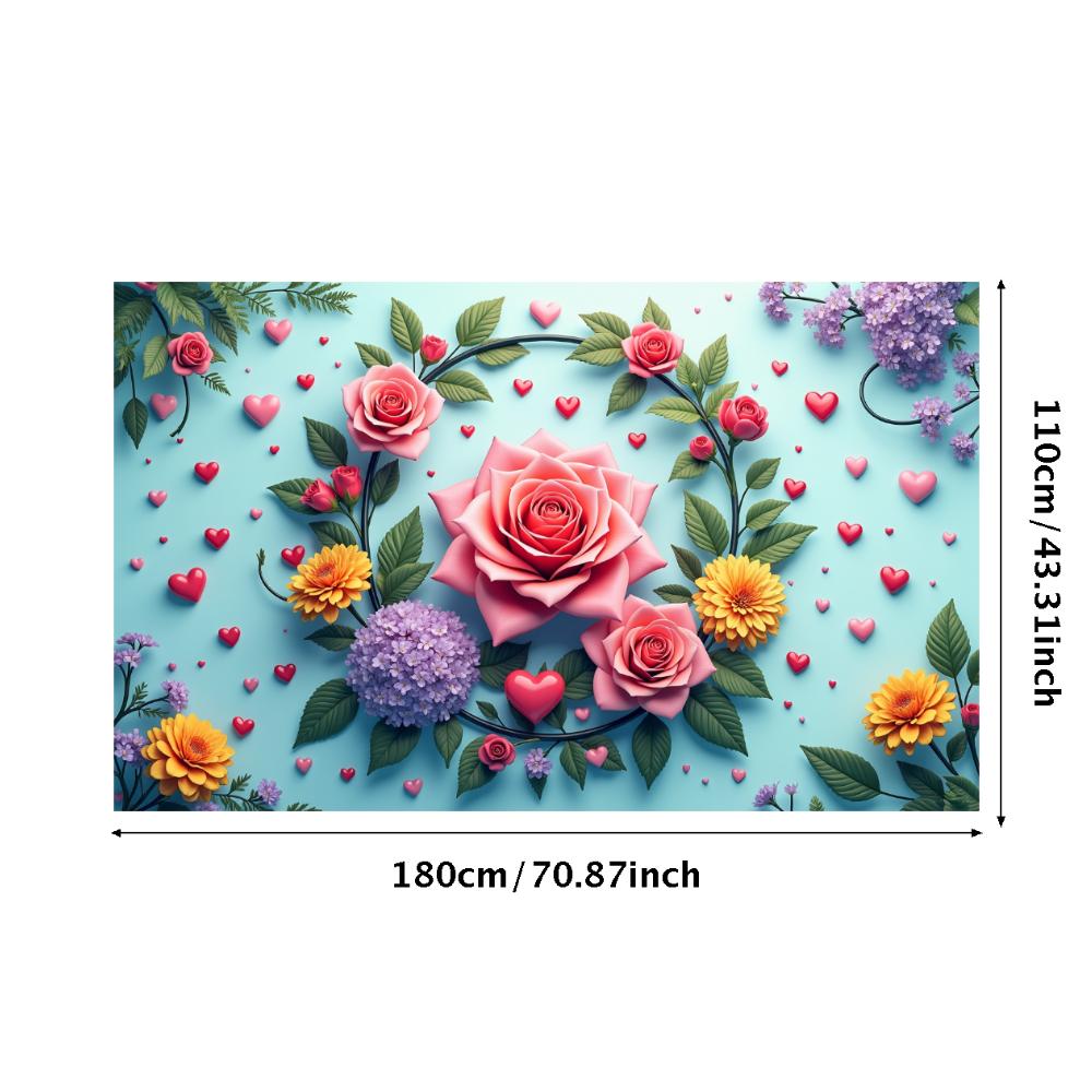 

Multi-color Flower wall Durable Heart-shaped Decorative Romantic decor Eye-catching Party decoration for Wedding