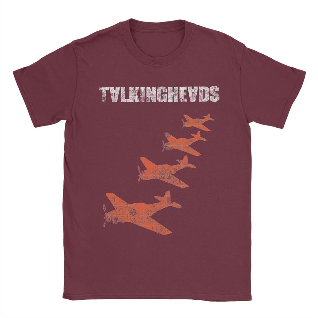 Talking Heads Planes T Shirts for Men Pure Cotton Humor T-Shirts Round Collar  Tees Short Sleeve Tops Gift Idea