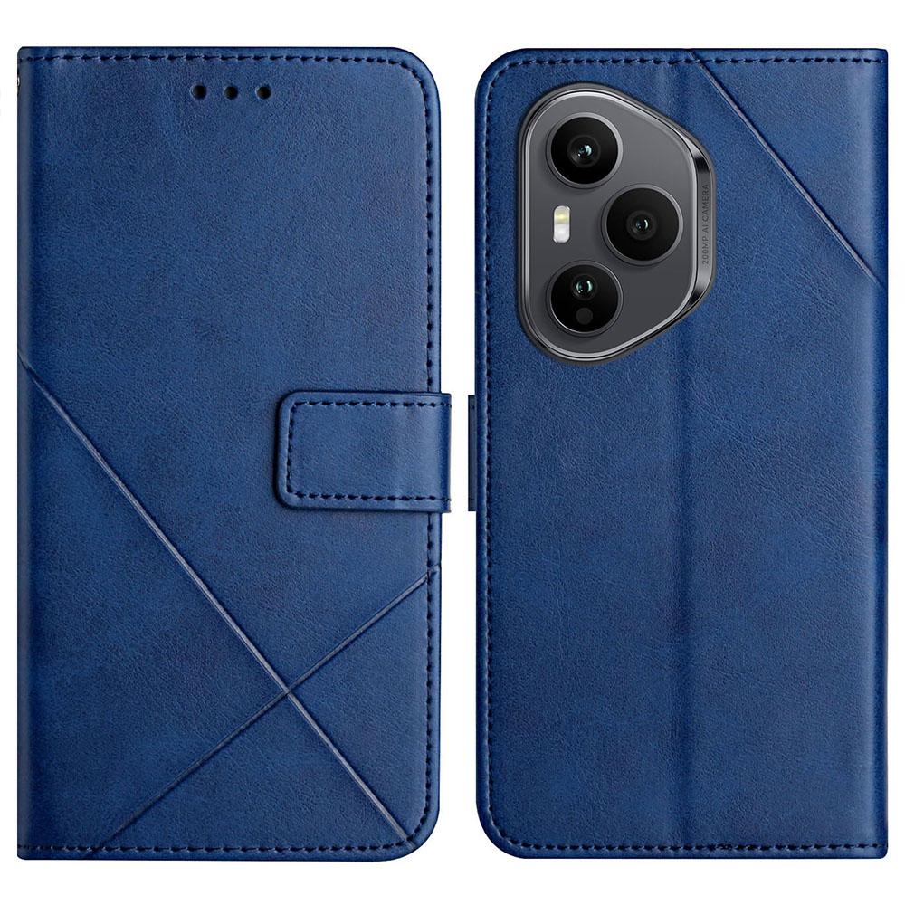 For Honor 400 Pro 5G (Global) Case Line Pattern Wallet Leather Phone Cover with Wrist Strap