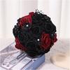 Artificial Flowers Bridal Bouquet Gothic Wedding Bouquet Red/Purple and Black Wedding Flower Bouquet for Bridesmaids