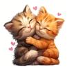 QT2198#15cm Cuddling Kittens Car Sticker, Suitable for Laptop, Car, Truck, Van, SUV, Motorcycle, Bumper, Window