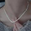 HENGSHENG 3-4mm Baroque Freshwater Pearl Necklace Collar Chain Strong Light 925Sterling Sliver Necklaces for Women Jewelry Gift