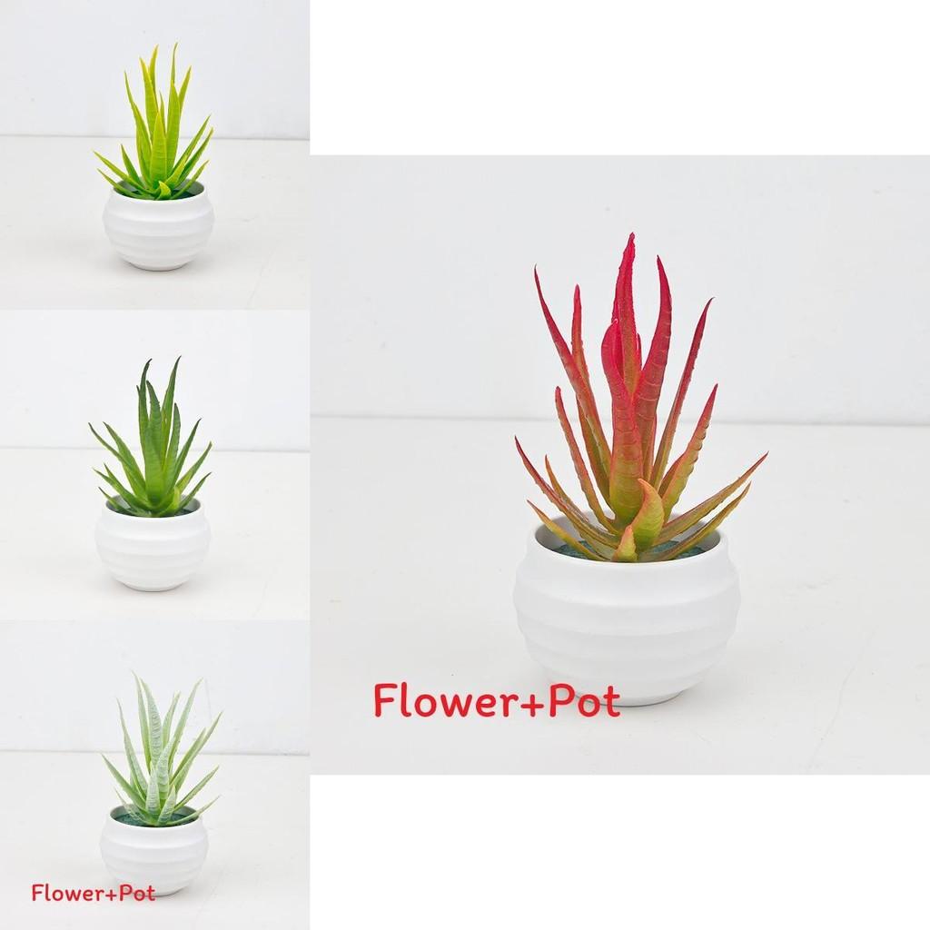 Succulent Aloe Vera Artificial Potted Plant For Office Desk Decor And Indoor Space