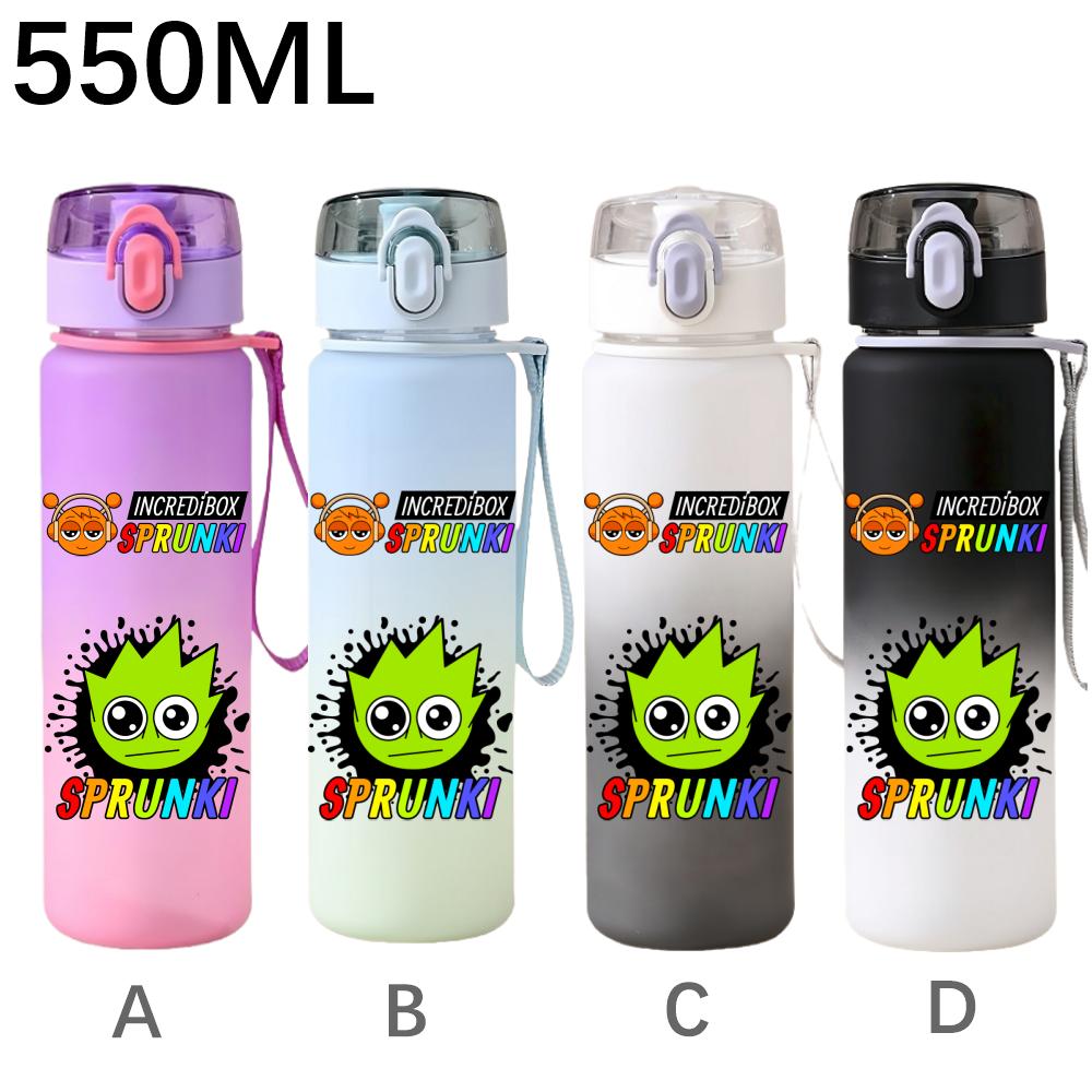 550ml Hra Sprunki Gradientní Sportovní Láhev na Vodu Kreslená Nepropustná Přenosné Lahve na Pití Venku Sport Fitness Pohárek na Vodu