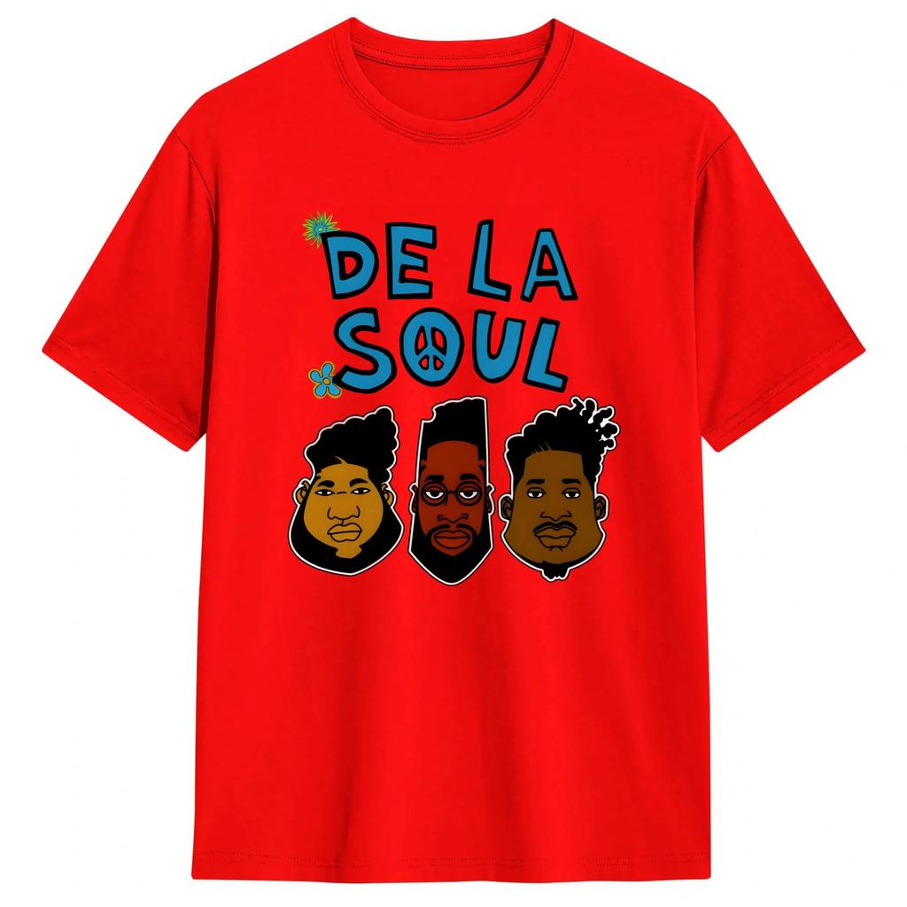 Hip Hop De La Soul Unisex T Shirts Vintage Tees Short Sleeve Round Neck TShirt 100 Cotton Classic Clothing