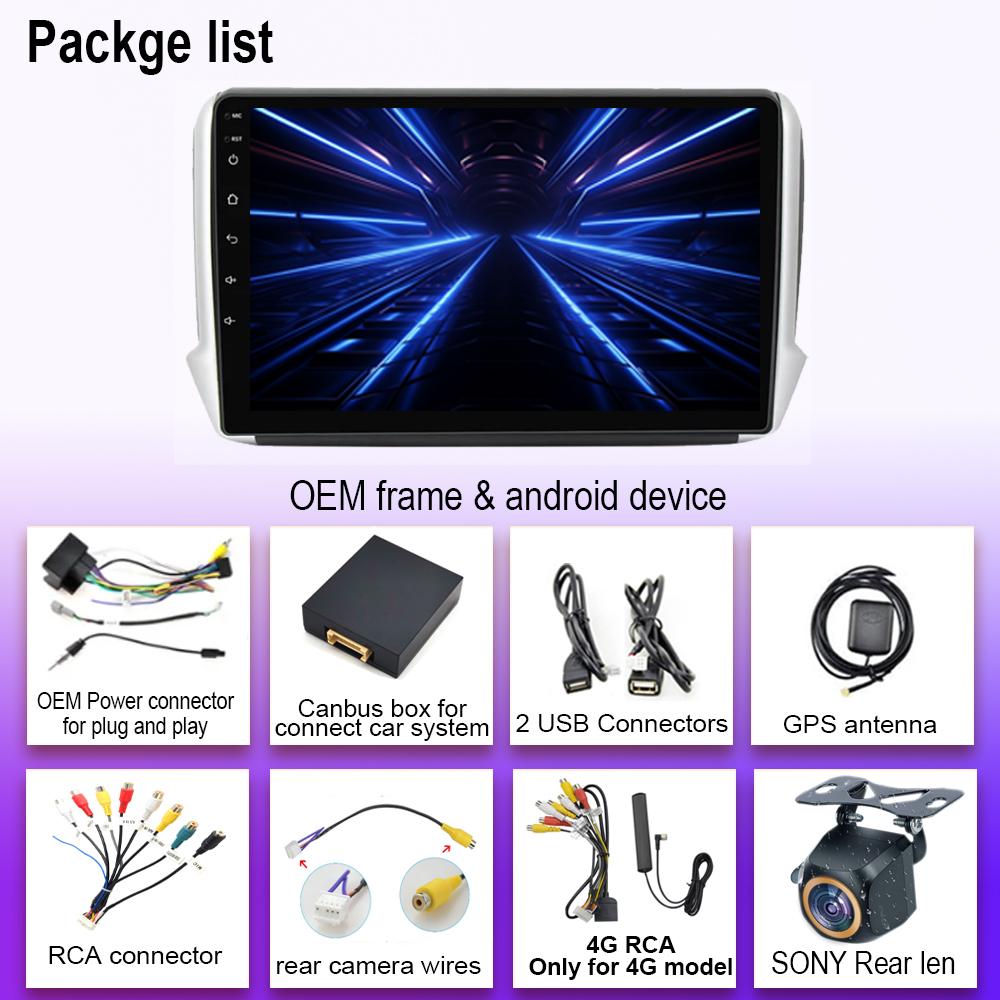 Car Multimedia Radio Video Player 10.1 '' For Peugeot 2008 208 2012 - 2018 Android Auto GPS 4G WiFi BT 2.5D Screen Carplay UI