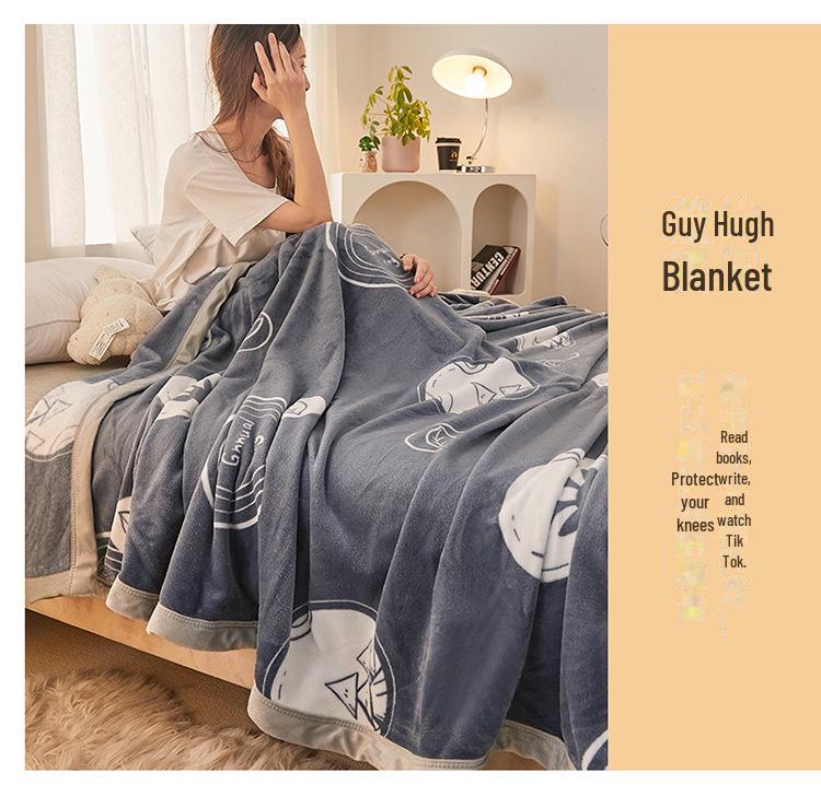 Gruby Ciepły Koc Flanelowy z Polaru Mlecznego dla Dzieci - Miękki Koc do Drzemki i na Sofę, Idealny Prezent