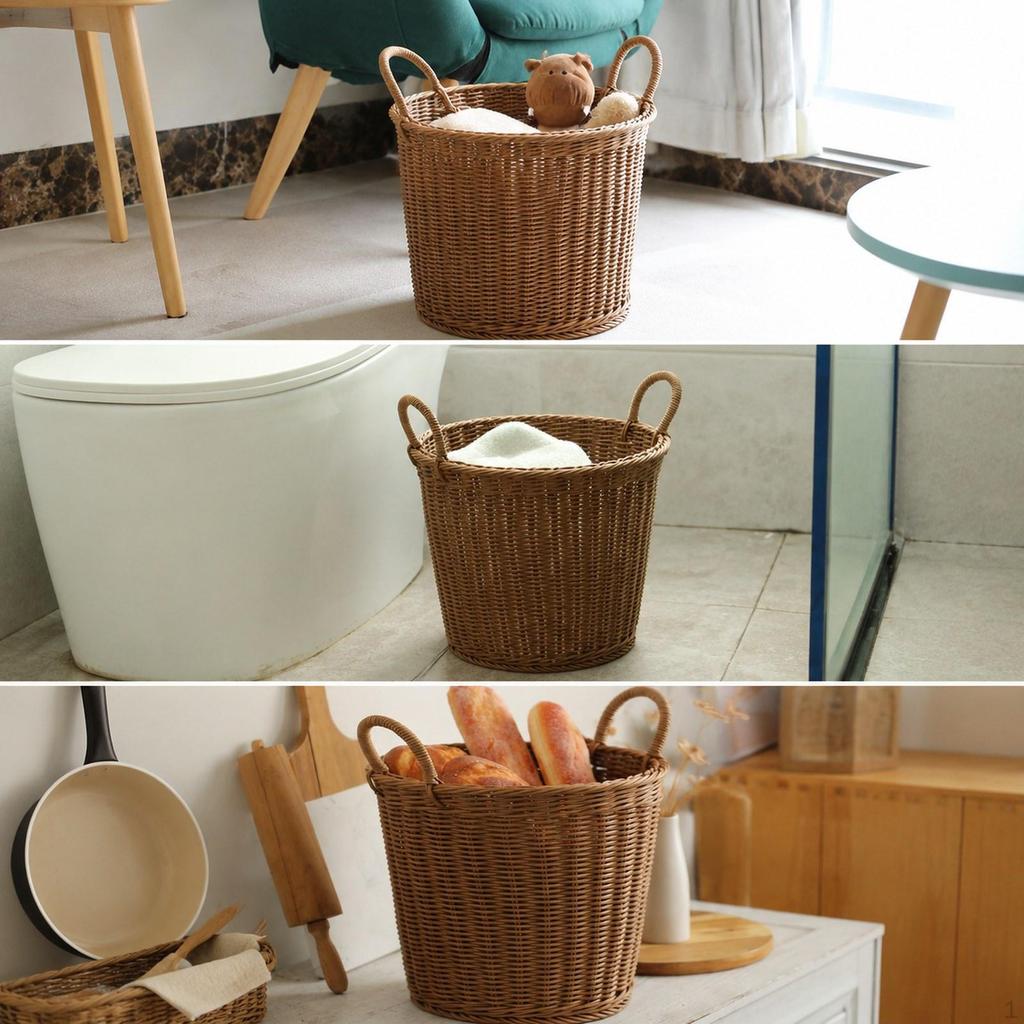 Laundry Basket Bin with Handles Organizer Hamper Pp Material Modern Elegant Design Suitable for
