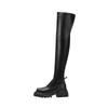 Over-knee boots for women looking thin autumn and winter new high elastic boots thick-soled square head boots small boots