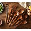 Wooden Kitchen Utensils set,NAYAHOSE Wooden Spoons for cooking Natural Teak Wood Kitchen Spatula Set for Cooking including Spoon Ladle Fork 7 Pack