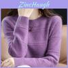 Fall Winter Thick Knitted Sweater With Round Neck For Women Casual Wear