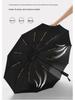 24-Rib Double Keel Extra Large Folding Umbrella - Reinforced, Thickened, Automatic for Sun and Rain, Unisex for Students
