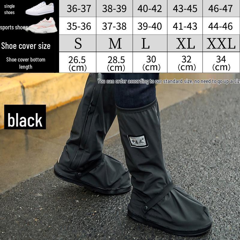 Men's & Women's Waterproof Non-Slip Rain Shoe Covers - Thickened, Wear-Resistant, High-Top for Rainy Day Riding