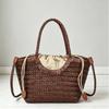 Echte Rindsleder Retro Gewebte Umhängetasche, Korbtasche Mit Innentasche Strandurlaub Crossbody Bags Hohe Qualität Beuteltasche
