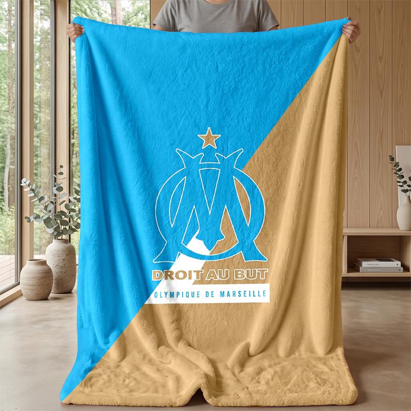 Olympique Lyonnais FC Soft Flannel Fleece Blanket Lightweight Cozy Warm Throw Blanket For Sofa Bed Home Decor