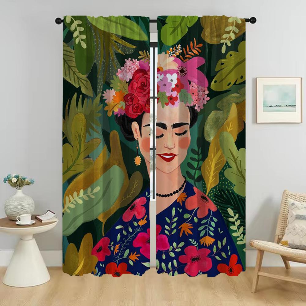 Fridiny závěsy Dětské závěsy do ložnice Zatemňovací závěs do pokoje 2 panely Stínidla Halloweenská dekorace Dělící stěna Obývací pokoj