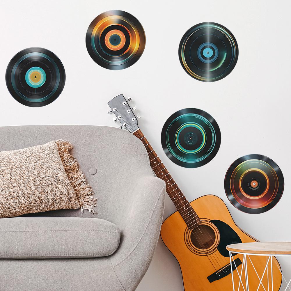 Fun-f74 Music Records Living Room Bedroom Home Background Landscaping Decorative Wall Stickers