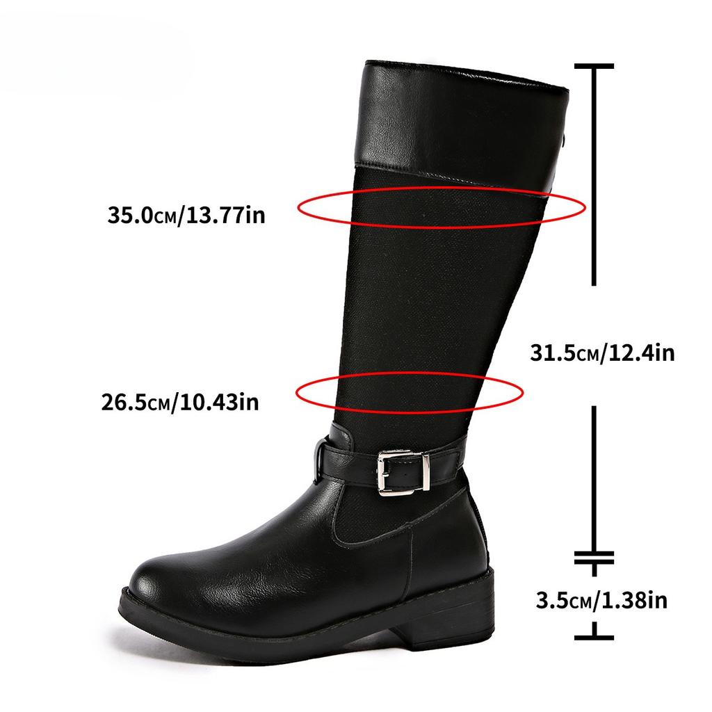 Sko i ny stil: Støvler med tykk hæl, Lave hæler, Høye skaft, Støvler med rund tå i store størrelser og beltespenne, Damesko