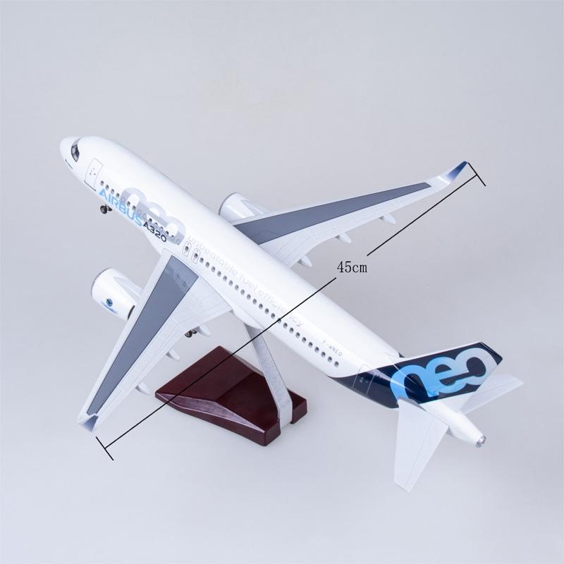 47cm Airplane Model for Prototype Airlines 320 Neo toy planes for boys Collectible Gift Display W Led Light and Wheel