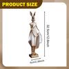 Rabbit Sculpture Animal Bunny Figurine Resin Statue Table Ornament with Smooth Edge