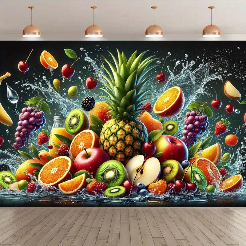 1Pcs of a Colorful Fruit Basket Decoration Background Winter Backdrop Decorations For Photo Studio Photo Booth Christams Party