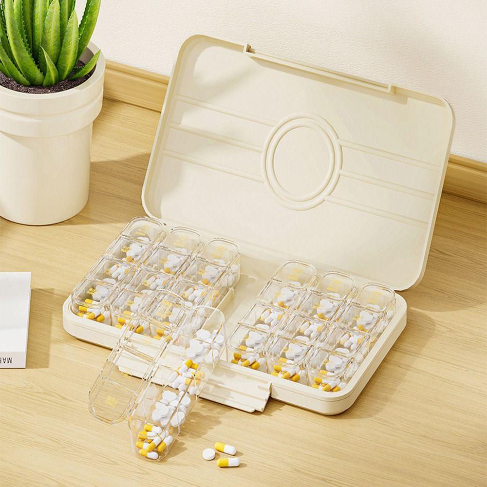 A Week Medicine Storage Containers Portable Sealed Pill Case BPA Free Pill Dispenser Box  Outdoor