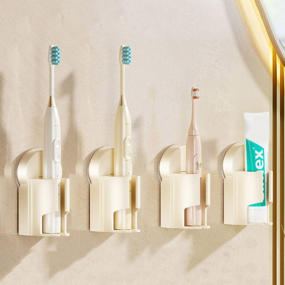 3Pcs Space Saving Toothbrush Storage Base Wall Mounted Toothbrush Stand Dormitory