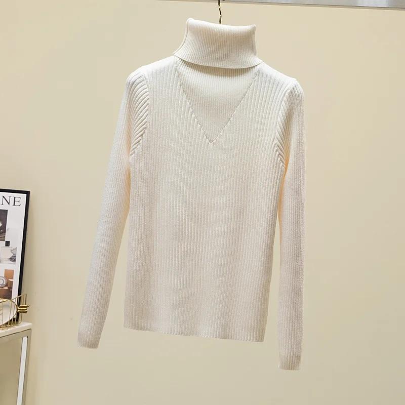 Autunno spesso dolcevita maglione morbido moda casual lavorato a maglia manica lunga fondo pullover donna maglione vintage top elegante 28748