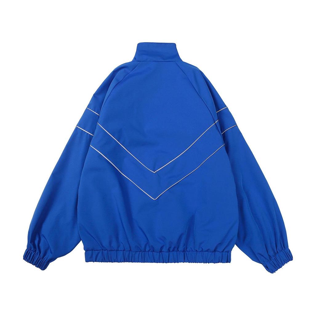 Unisex Reflective Solid Color Trendy Windbreaker Jacket