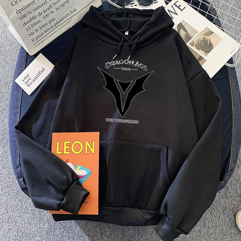 Dragon Age The Veilguard Hoodies Game Printing Sweatshirts Pullover Men Women Теплая толстовка с капюшоном Зимняя флисовая одежда XS чёрный 2150₽