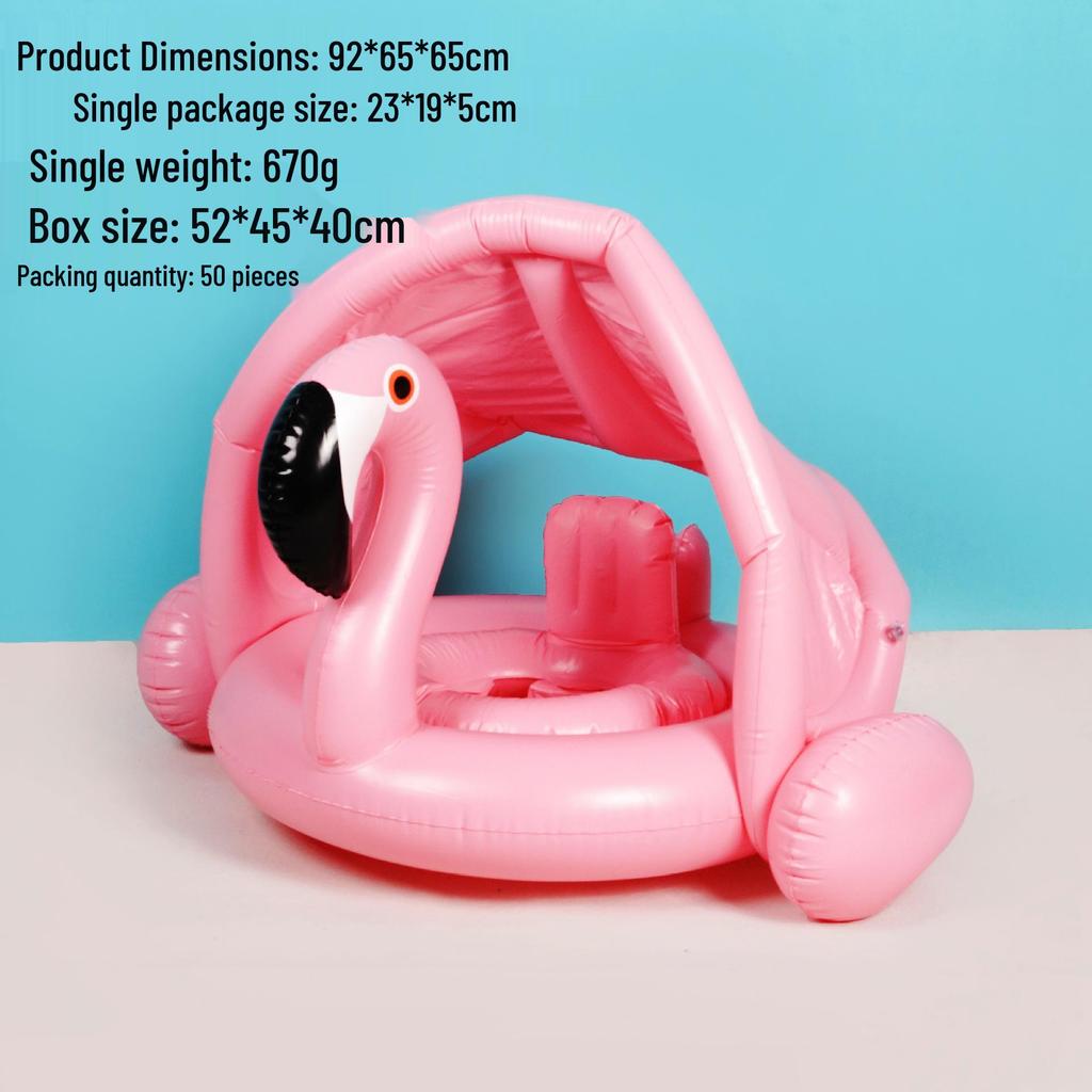 Large Toddler Boat-Themed Swimming Ring with Canopy & Steering Wheel