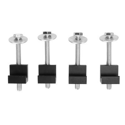 4PCS Cinghie di Fissaggio per Cassetta Attrezzi Ganci a J in Lega di Alluminio Neri Universali per Camion Pickup